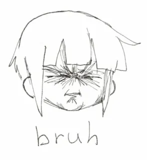 😐 bruh Meme, Expresión, Reacción, Bruh, Boceto whatsapp sticker