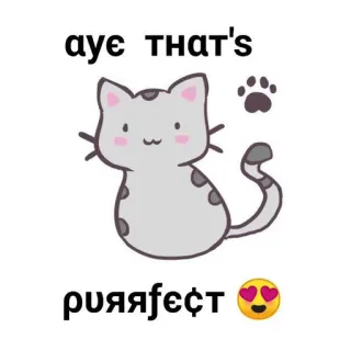 😻 aye that's purrfect Katze, süß, Tier, Haustier, Kätzchen, kawaii, lustig whatsapp sticker