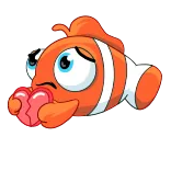 💔 pesce, pesce pagliaccio, cuore spezzato, triste, amore, emoji telegram sticker