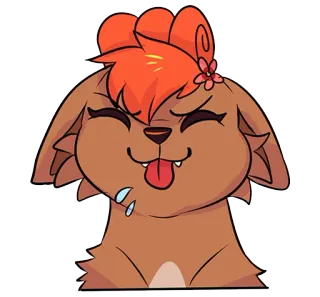 😝 собака, мультфильм, милый, животное, язык, наклейка telegram sticker