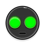 😳 robot, emoji, android, green eyes, cartoon, icon telegram sticker