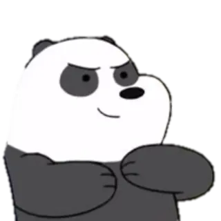 😏 Panda We Bare Bears panda, We Bare Bears, desenho animado, presunçoso, tramando, animação telegram sticker