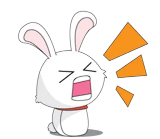 😠 lapin, mignon, animal, dessin animé, expression, lapinou whatsapp sticker