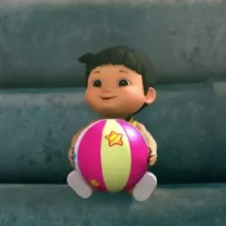 💛 bébé, enfant, ballon, dessin animé, bambin telegram sticker