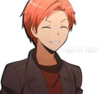 😊 РАД ЗА ТЕБЯ Anime, Fröhlich, Lächelnd, Mann, Cartoon telegram sticker