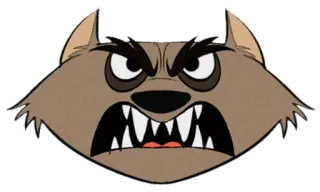 😠 animal, wolf, angry, cartoon, illustration, snarling whatsapp sticker