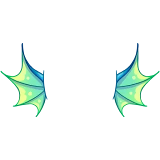 🐲 Banner, Blau, Grün, Flügel, Dekoration whatsapp sticker