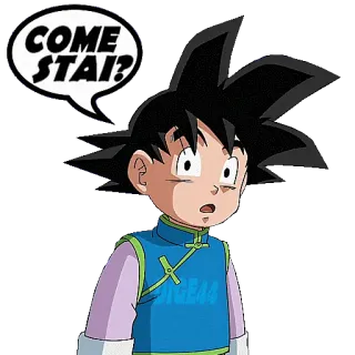 🤧 Goten Dragon Ball COME STAI? anime, cartoon, dragon ball, greeting, italian telegram sticker