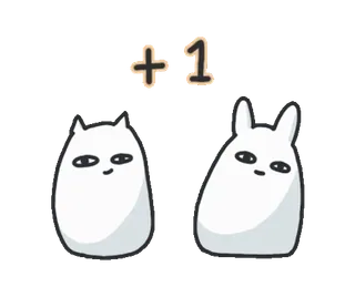 😐 +1 positif, plus un, animaux, mignon telegram sticker