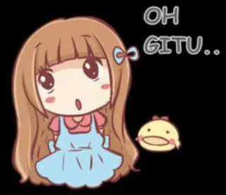 😮 OH GITU Чиби, Аниме, Мультфильм, Милый, Девочка, Желтый, Каваи telegram sticker