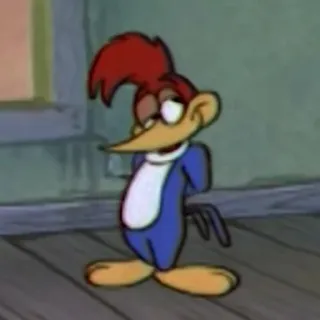 😏 Woody Woodpecker 만화, 우디 우드페커, 웃긴, 캐릭터 telegram sticker