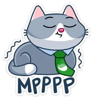 ☺️ MPPPP kot, naklejka, krawat, biznes, śmieszne telegram sticker