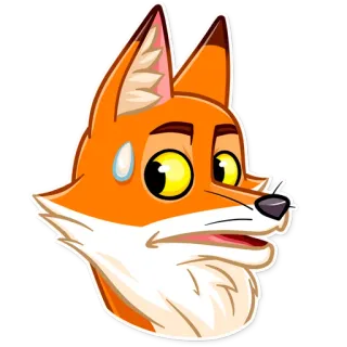 😨 fox, cartoon, animal, expression, scared, worried telegram sticker
