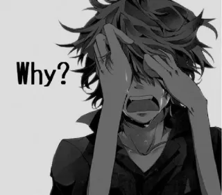 ♥ Why? sad, crying, anime, emotional, depression telegram sticker