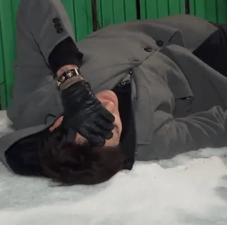 🌟 Sebastian Michaelis Black Butler Sebastian Michaelis, Black Butler, Kuroshitsuji, Anime, Facepalm, Frustrated, Lying down telegram sticker