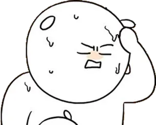 😪 nervoso, sudato, ansioso, preoccupato, cartone animato, espressione, stress, preoccupazione telegram sticker