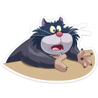 😳 chat, dessin animé, animal, autocollant, choqué, surpris telegram sticker