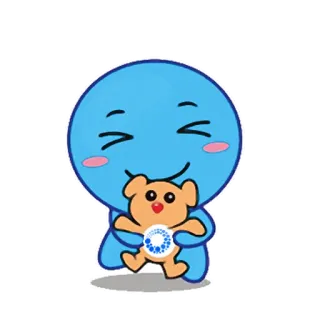 🐶 personaggio blu, orsacchiotto, kawaii, carino, cartone animato telegram sticker
