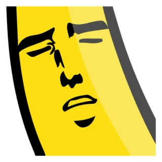 😏 plátano, cara, expresión, meme, gracioso, fruta telegram sticker