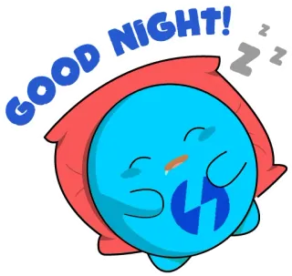 😴 GOOD NIGHT! 睡觉, 晚安, 枕头, zzz, 睡眠, 卡通, 角色 telegram sticker