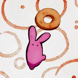 🍥 rabbit, donut, pink, cute, food, sweet, manga, anime telegram sticker