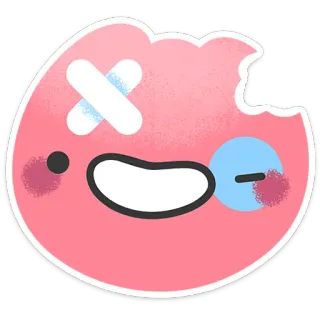 🤕 かわいい, ステッカー, ドーナツ, マンガ, キャラクター, ばんそうこう, ピンク telegram sticker