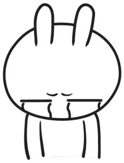 😭 conejo, triste, dibujos animados, blanco, animal telegram sticker