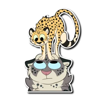 👀 동물, 치타, 눈표범, 만화 telegram sticker