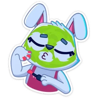 💄 coniglio, trucco, bellezza, animale, carino, cosmetici, coniglio whatsapp sticker
