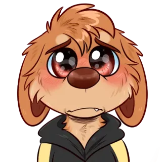 😢 chien, mignon, triste, poilu, animé telegram sticker
