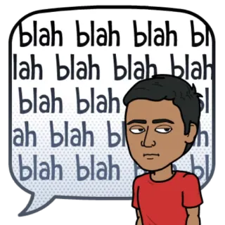 👄 blah blah blah blah blah blah blah blah blah บล๊ะ, พูด, เบื่อ, รำคาญ, สีหน้า telegram sticker