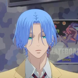 🖤 Reki Kyan SK8 the Infinity SKATEBOARD Anime, Capelli blu, SK8 the Infinity, Ritratto, Reki Kyan telegram sticker