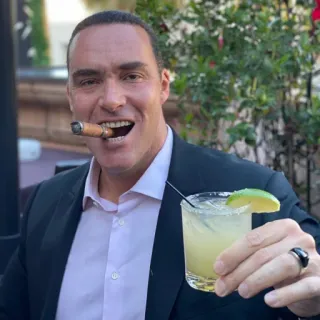 🍹 man, cocktail, cigar, drink, male, alcohol, suit telegram sticker