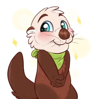 ☺️ Loutre, Dessin animé, Animal, Mignon, Kawaii, Sticker whatsapp sticker
