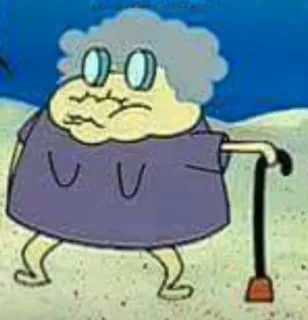 🍑 Granny SpongeBob SquarePants Губка Боб, Бабушка, старушка, мультфильм, Nickelodeon whatsapp sticker