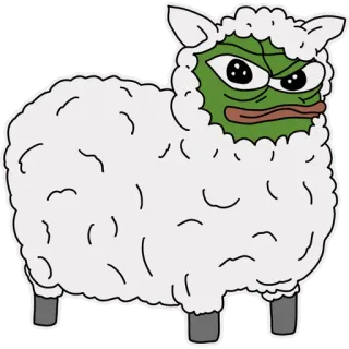 🐑 Pepe the Frog pepe, kikker, schaap, dier, meme, internet meme telegram sticker