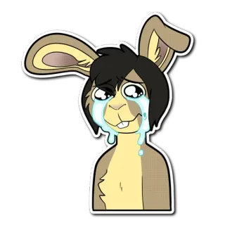 😥 lapin, pleurer, triste, lapin, dessin animé, larmes, personnage telegram sticker