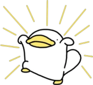 🦵 kaczka, kreskówka, zwierzę, słodki telegram sticker