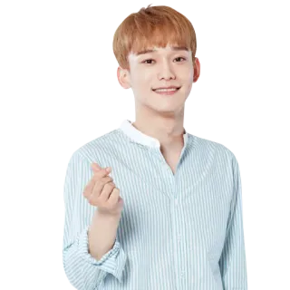 ❤️ homme, souriant, finger heart, coréen, asiatique telegram sticker