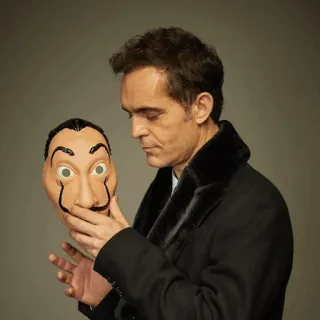 🍷 Salvador Dalí Money Heist マスク, サルバドール・ダリ, ペーパー・ハウス, 人, ネットフリックス, 俳優 telegram sticker