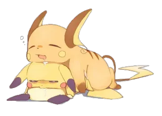 💛 Pikachu pokemon, schattig, anime, geel, slaperig telegram sticker