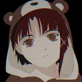 🙂 anime, character, bear hoodie, cartoon, portrait telegram sticker