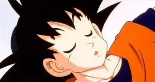 😴 Goku Dragon Ball อนิเมะ, ดราก้อนบอล, โกคู, นอนหลับ whatsapp sticker