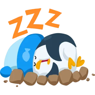 💤 ZZZ dormire, pinguino, zzz, cartone animato, stanco whatsapp sticker