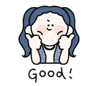 👍 Good! Daumen hoch, gut, positiv, Zustimmung, Einverständnis, Cartoon, niedlich telegram sticker