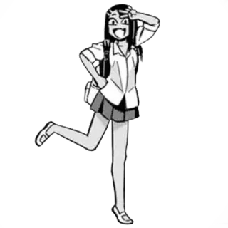 🐦 Nagatoro Don't Toy with Me, Miss Nagatoro Anime, Manga, Nagatoro, escolar, sonriendo, dibujos animados telegram sticker