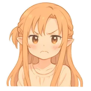 😡 Asuna Yuuki Sword Art Online Аниме, Девушка, Милая, Злая, Мультфильм, Sword Art Online, Асуна whatsapp sticker