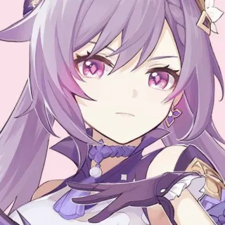 😾 Keqing Genshin Impact Anime, Videospiel, Lila Haare, Genshin Impact, Keqing, Fanart whatsapp sticker