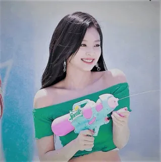 🦋 Sprite женщина, девушка, водяной пистолет, спрайт, лето, улыбается, красота telegram sticker