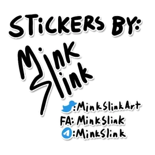 🎨 Stickers by: Mink Slink MinkSlinkArt Mink Slink MinkSlink pegatinas, arte, Mink Slink, redes sociales, nombre de usuario telegram sticker